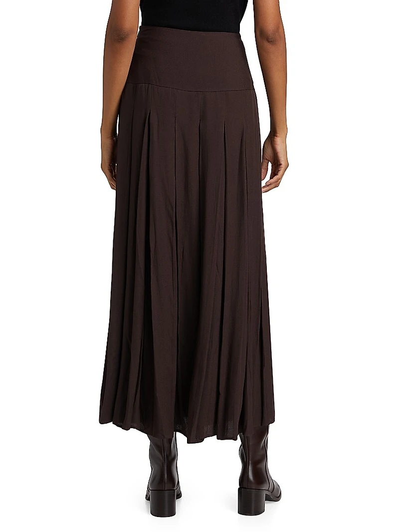 Nancy Pleated Midi-Skirt