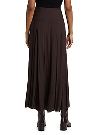 Nancy Pleated Midi-Skirt