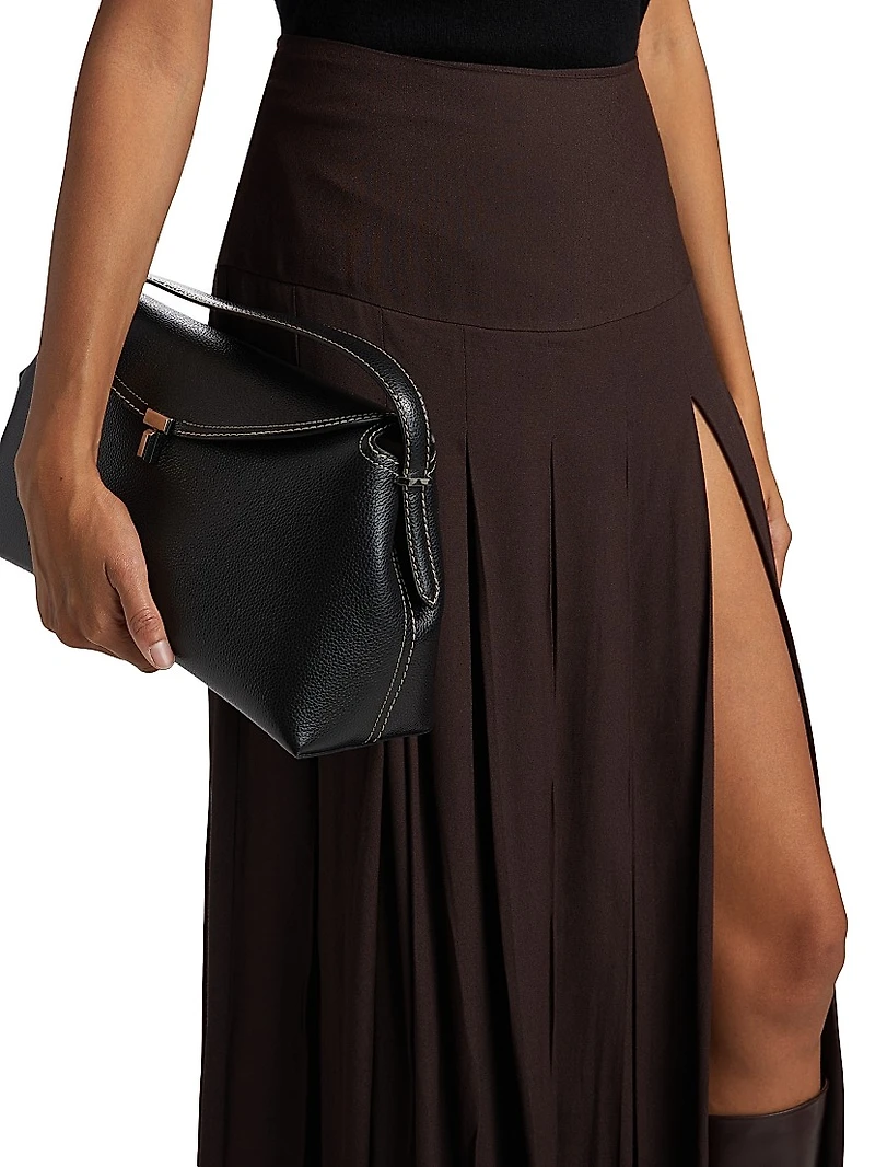 Nancy Pleated Midi-Skirt