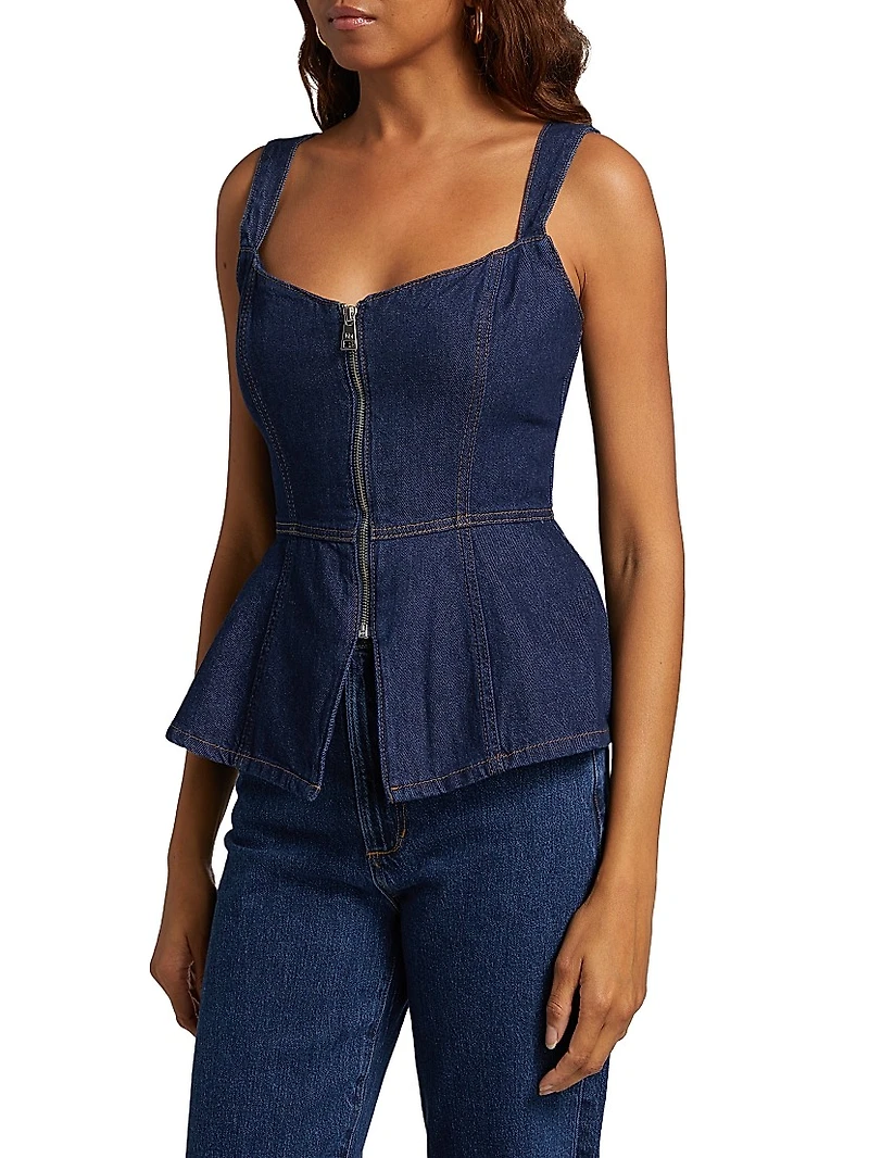 Zeta Denim Cinched Top