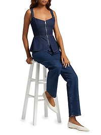 Zeta Denim Cinched Top