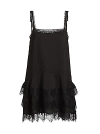 Cleodora Lace-Trim Slip Minidress