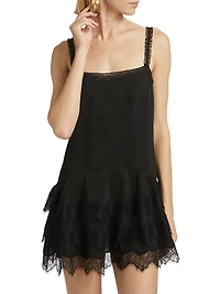 Cleodora Lace-Trim Slip Minidress