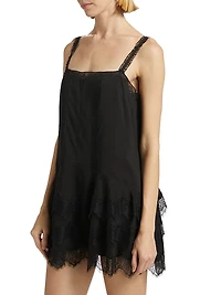 Cleodora Lace-Trim Slip Minidress