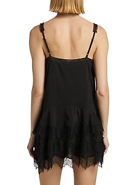 Cleodora Lace-Trim Slip Minidress