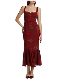 Irisa Floral Flounce Cocktail Dress