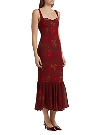 Irisa Floral Flounce Cocktail Dress