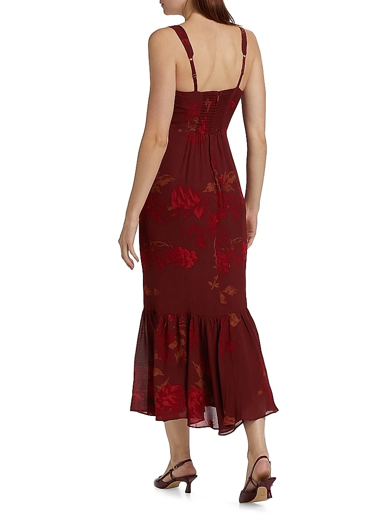 Irisa Floral Flounce Cocktail Dress