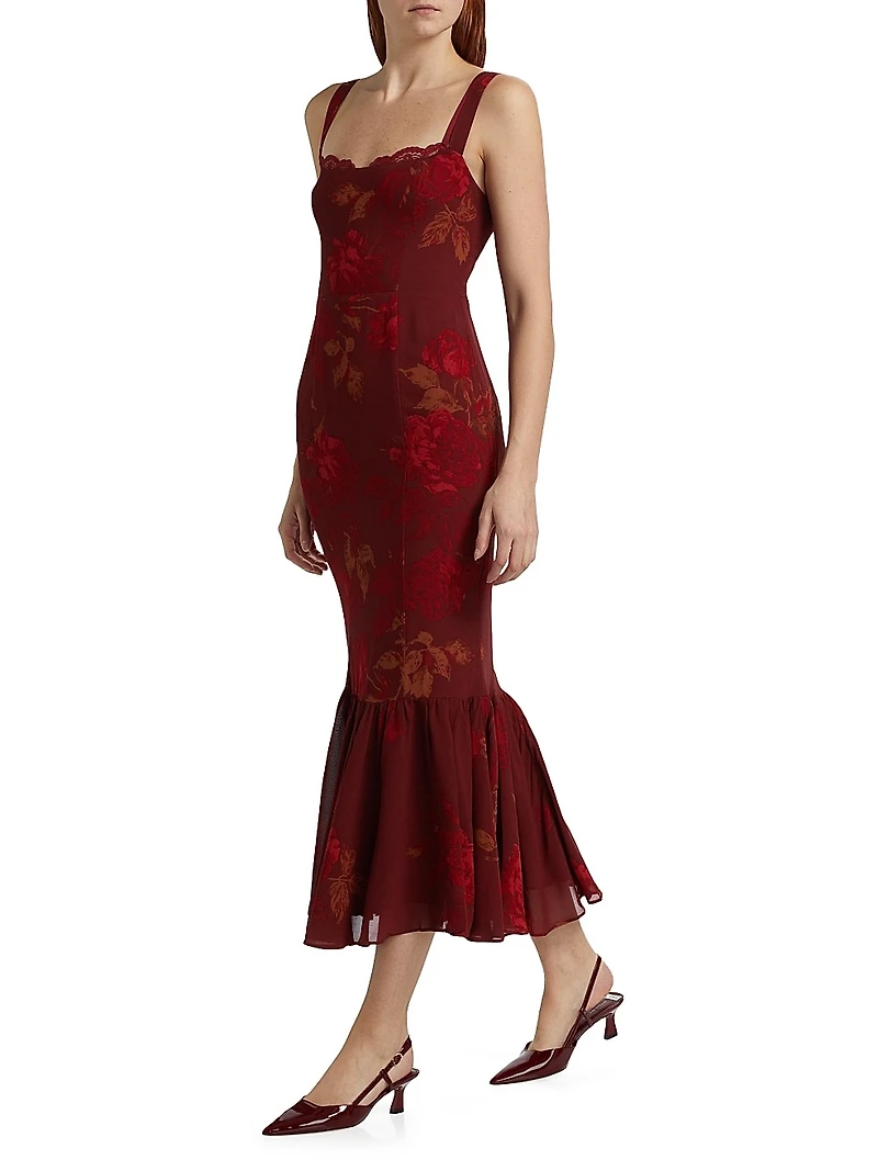 Irisa Floral Flounce Cocktail Dress