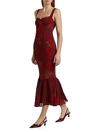 Irisa Floral Flounce Cocktail Dress