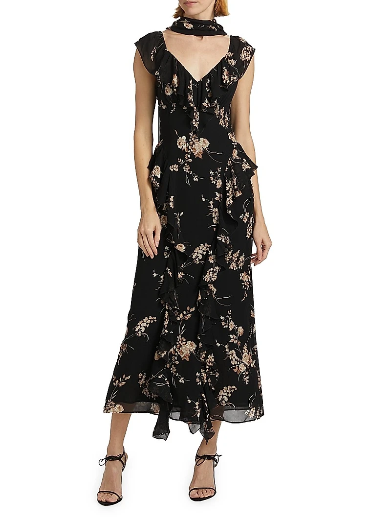 Silvana Floral Georgette Dress