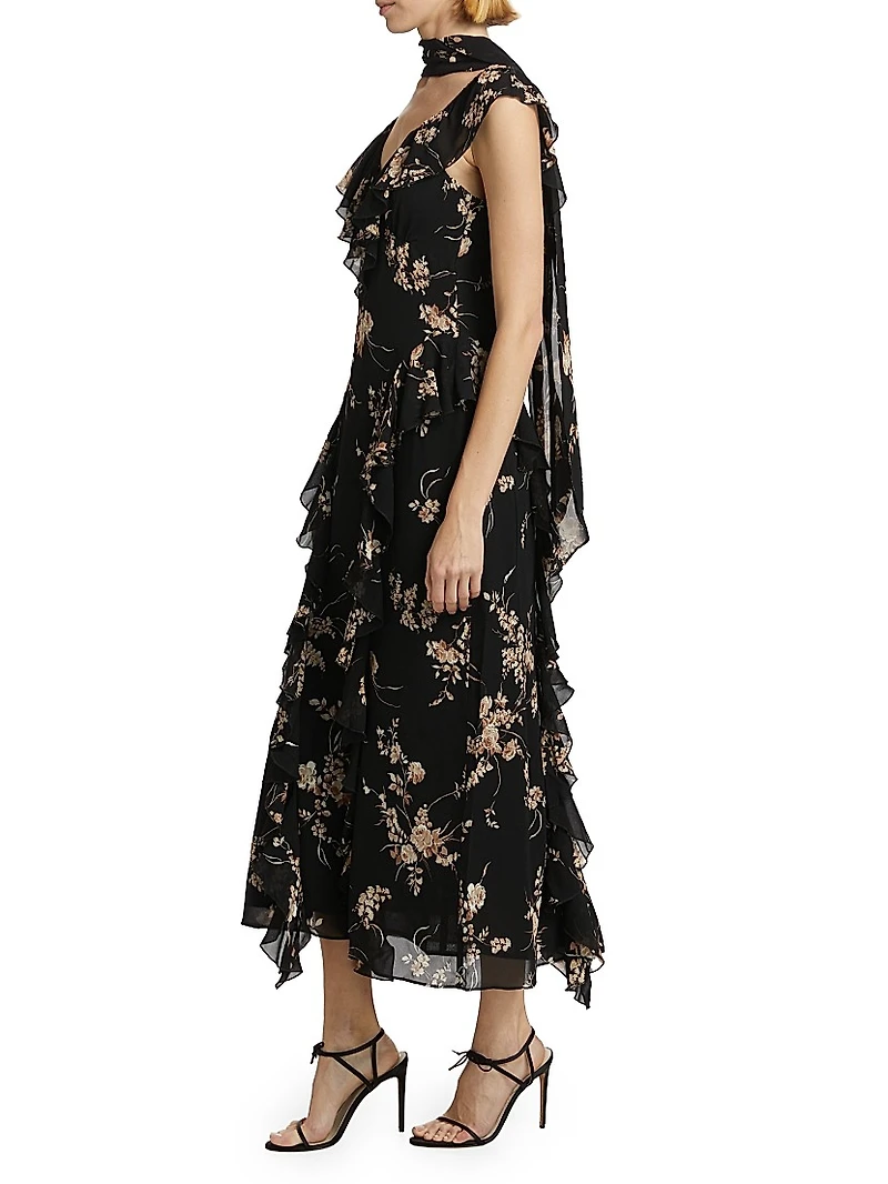 Silvana Floral Georgette Dress
