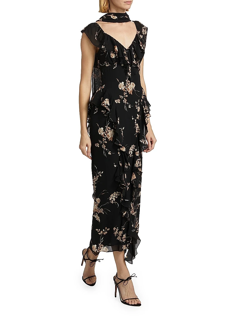 Silvana Floral Georgette Dress