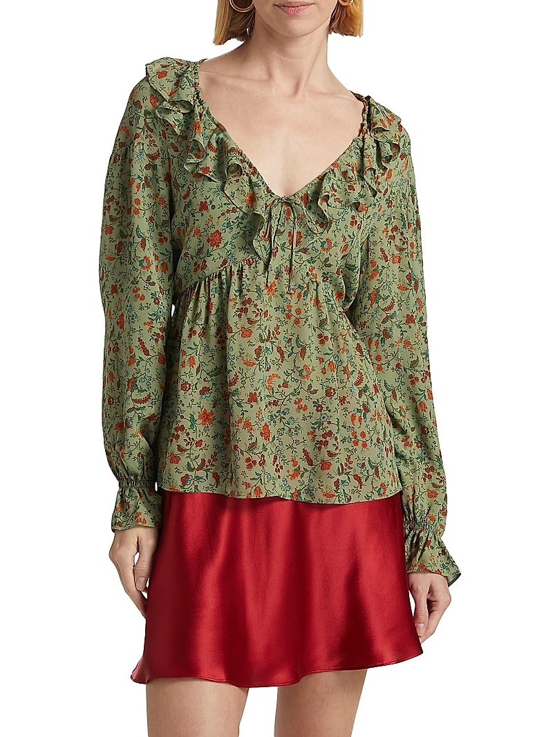 Wyn Floral Ruffled Top