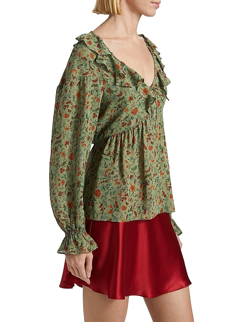 Wyn Floral Ruffled Top