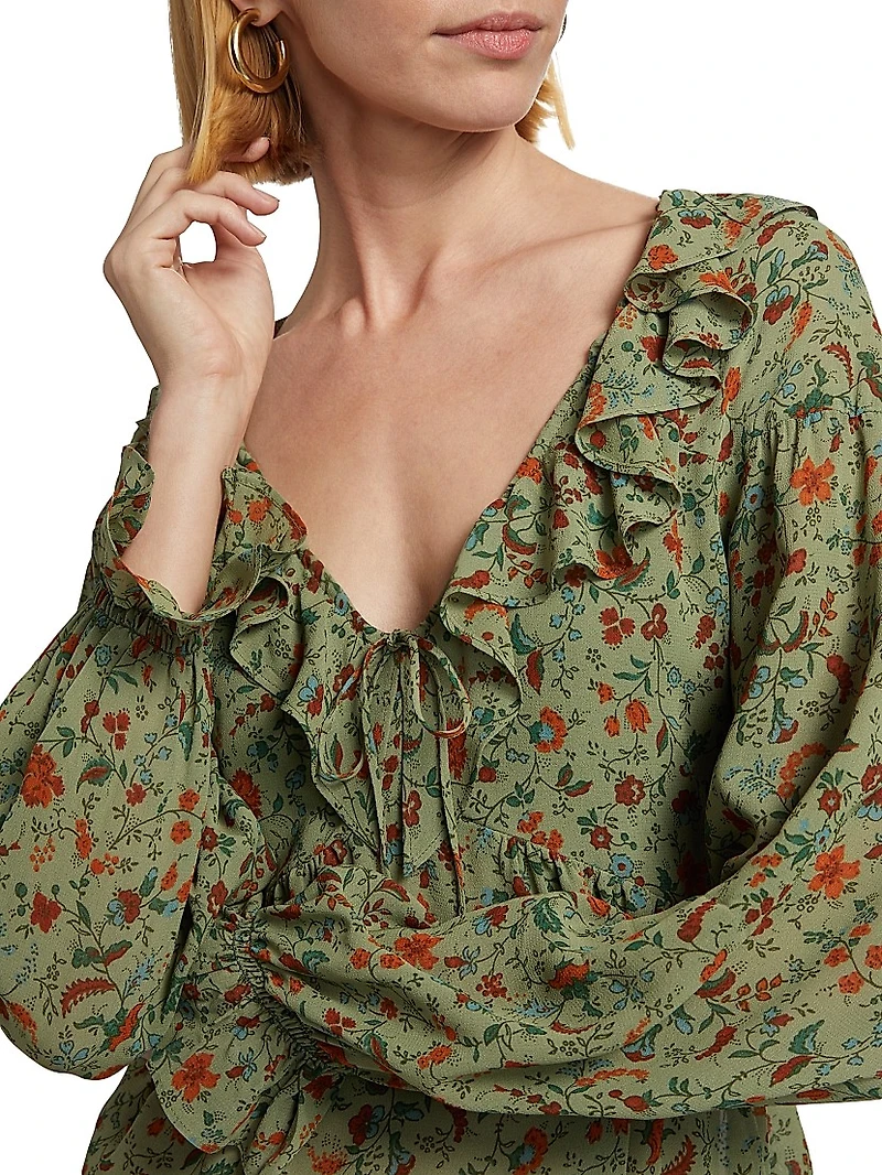 Wyn Floral Ruffled Top