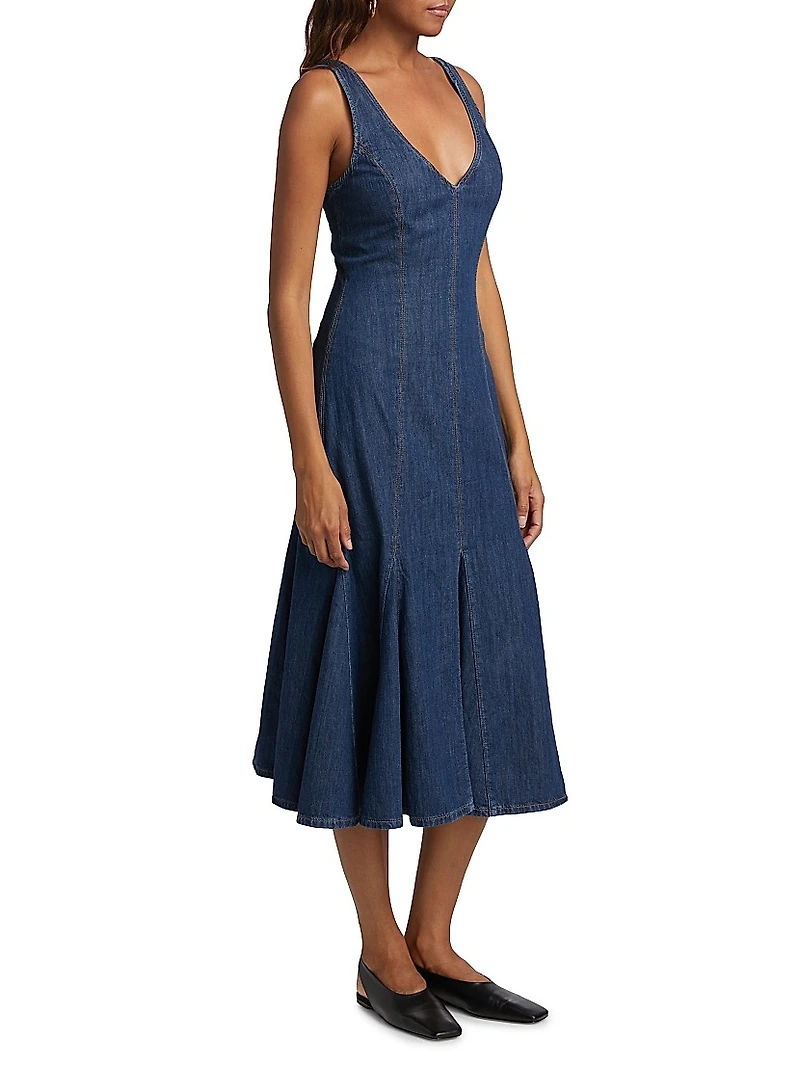 Serafina Denim Midi-Dress