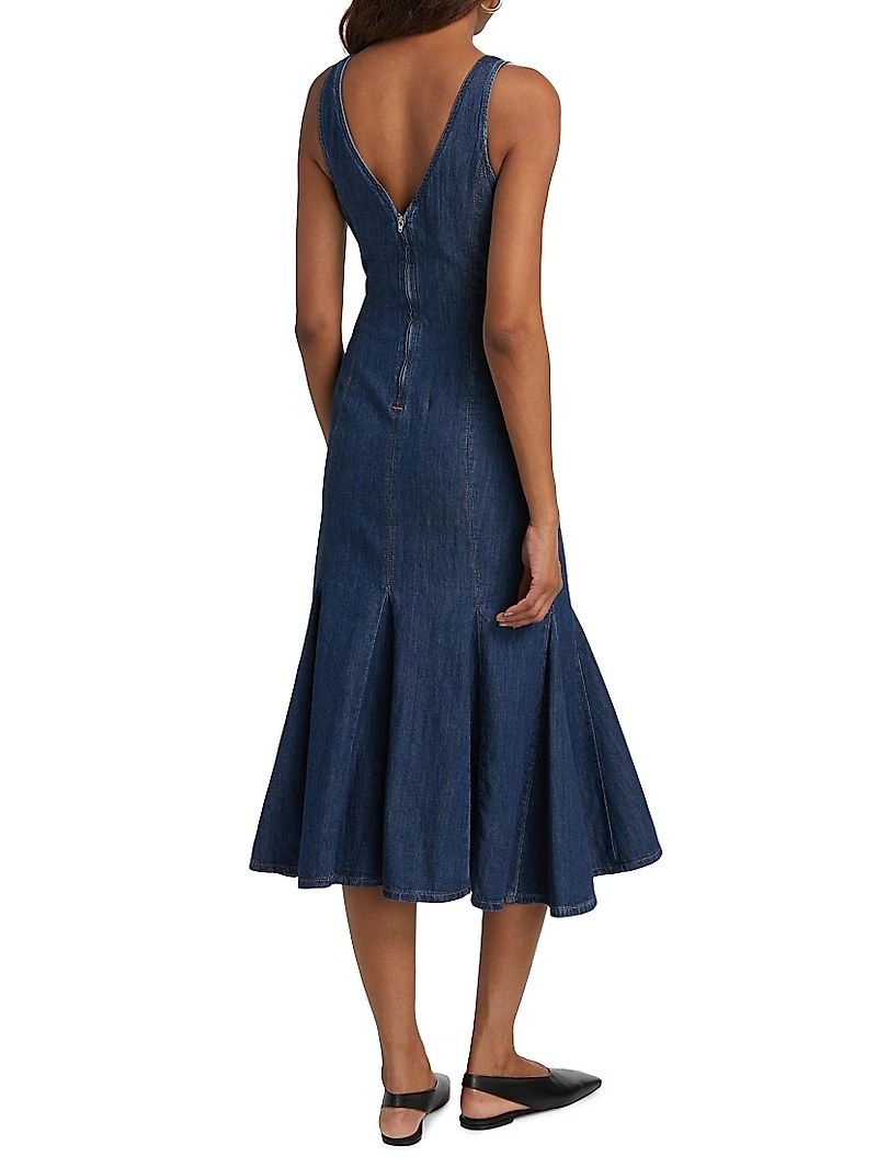 Serafina Denim Midi-Dress