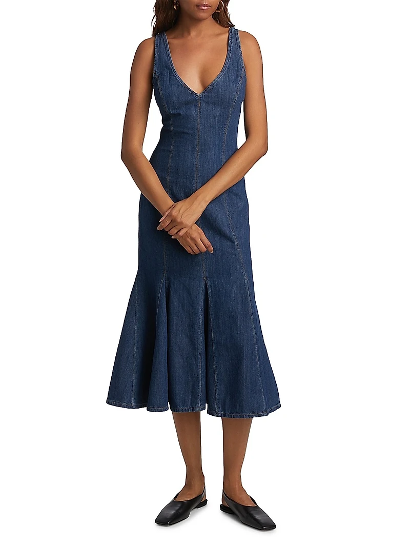 Serafina Denim Midi-Dress