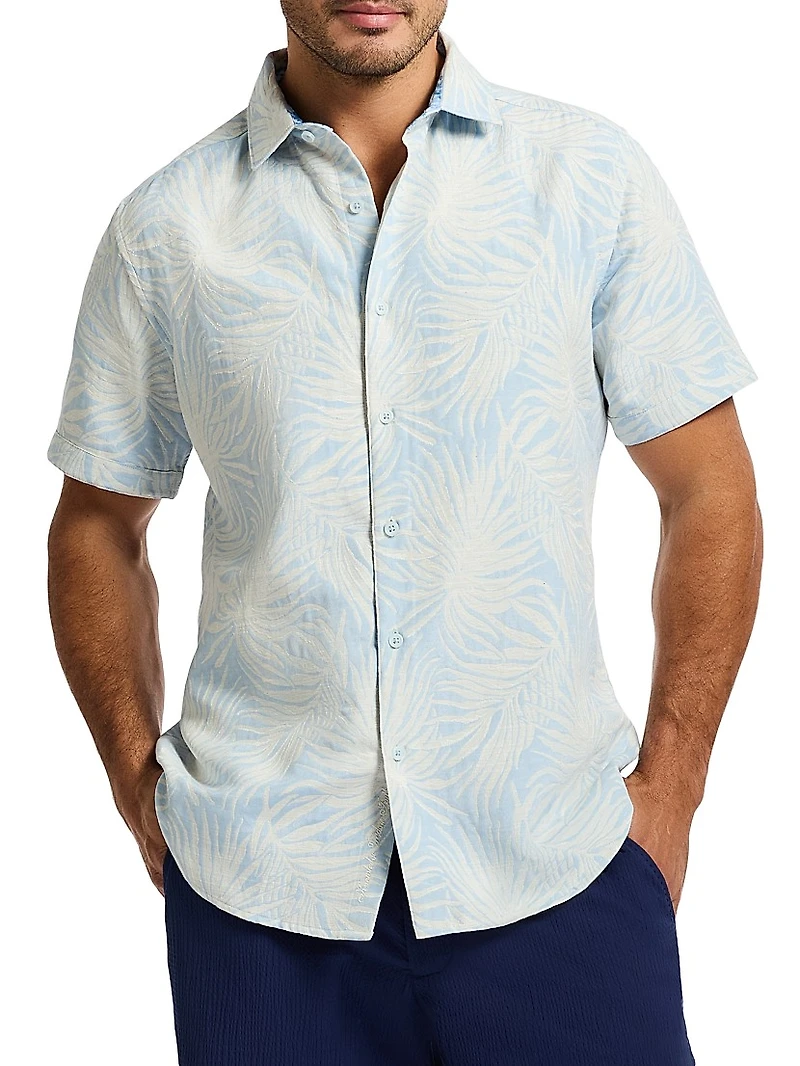 Royal Palms Woven Button-Front Shirt
