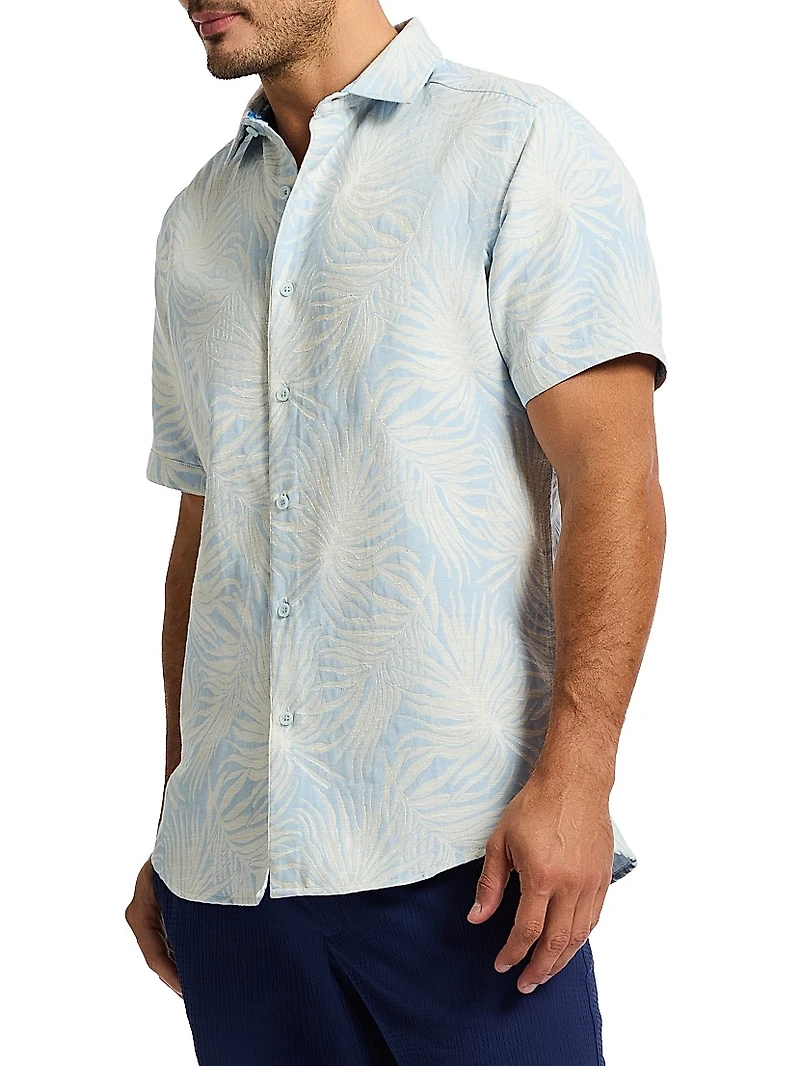 Royal Palms Woven Button-Front Shirt