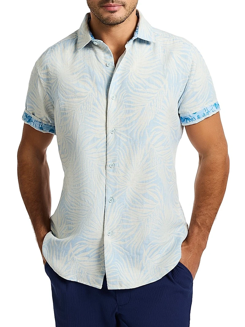 Royal Palms Woven Button-Front Shirt