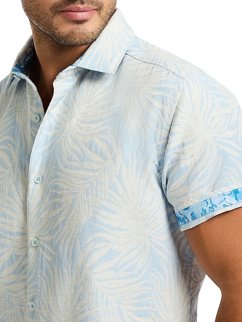 Royal Palms Woven Button-Front Shirt