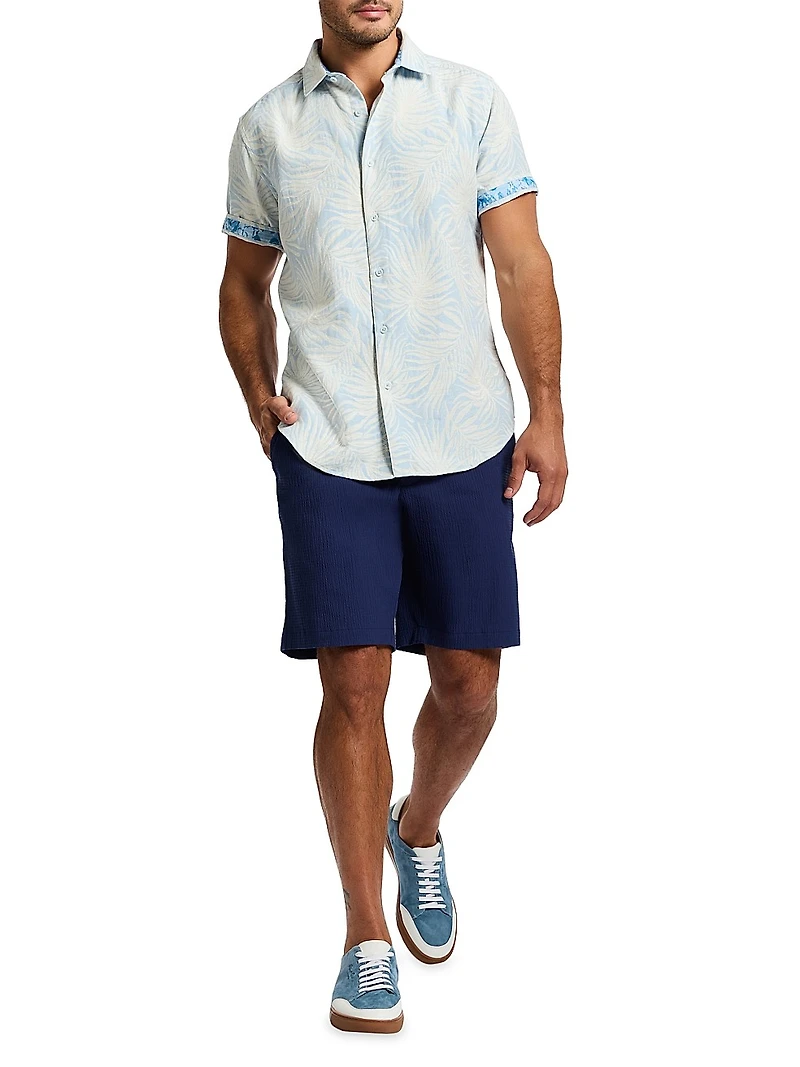 Royal Palms Woven Button-Front Shirt