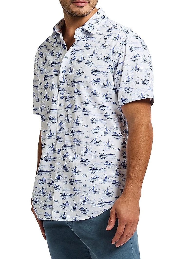 Alboran Printed Button-Front Shirt