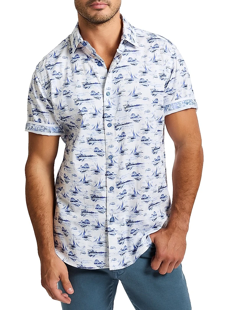 Alboran Printed Button-Front Shirt