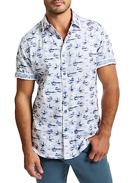 Alboran Printed Button-Front Shirt