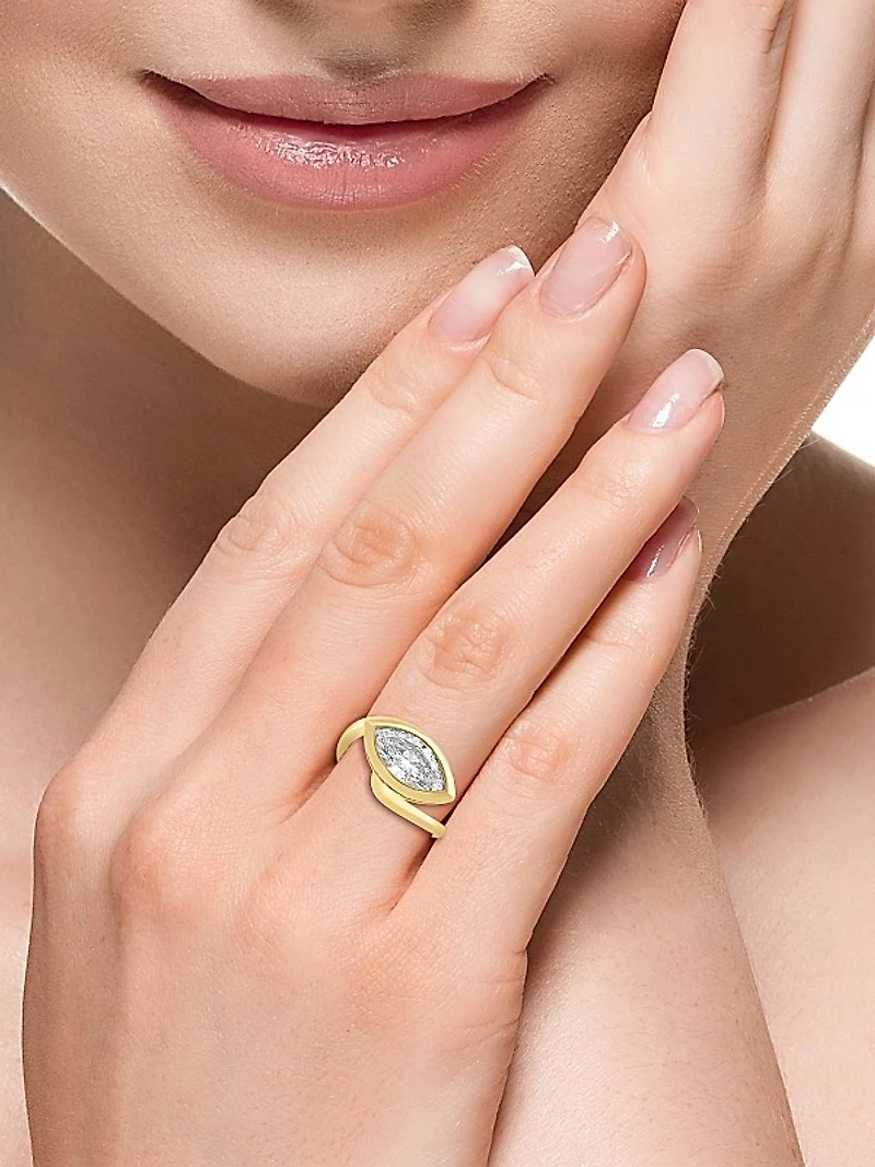 14K Yellow Gold & 2.19 TCW Lab-Grown Diamond Wraparound Ring