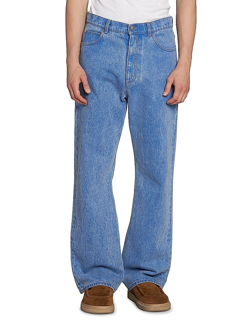 Denim Wide-Leg Trousers