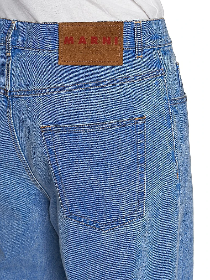 Denim Wide-Leg Trousers