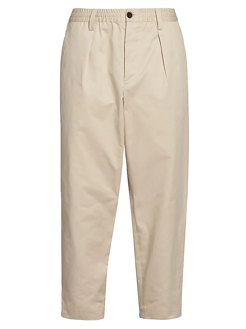 Cotton Gabardine Crop Trousers