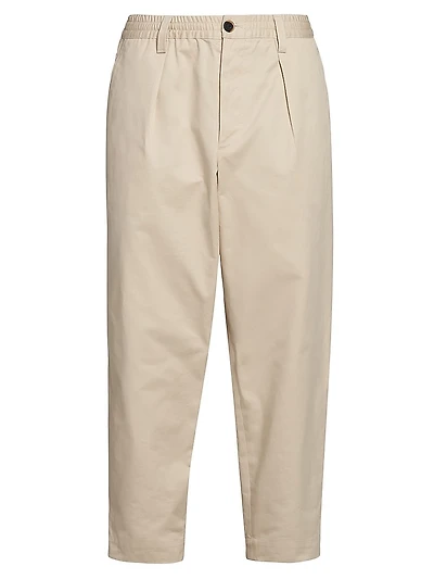 Cotton Gabardine Crop Trousers