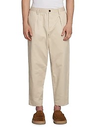 Cotton Gabardine Crop Trousers