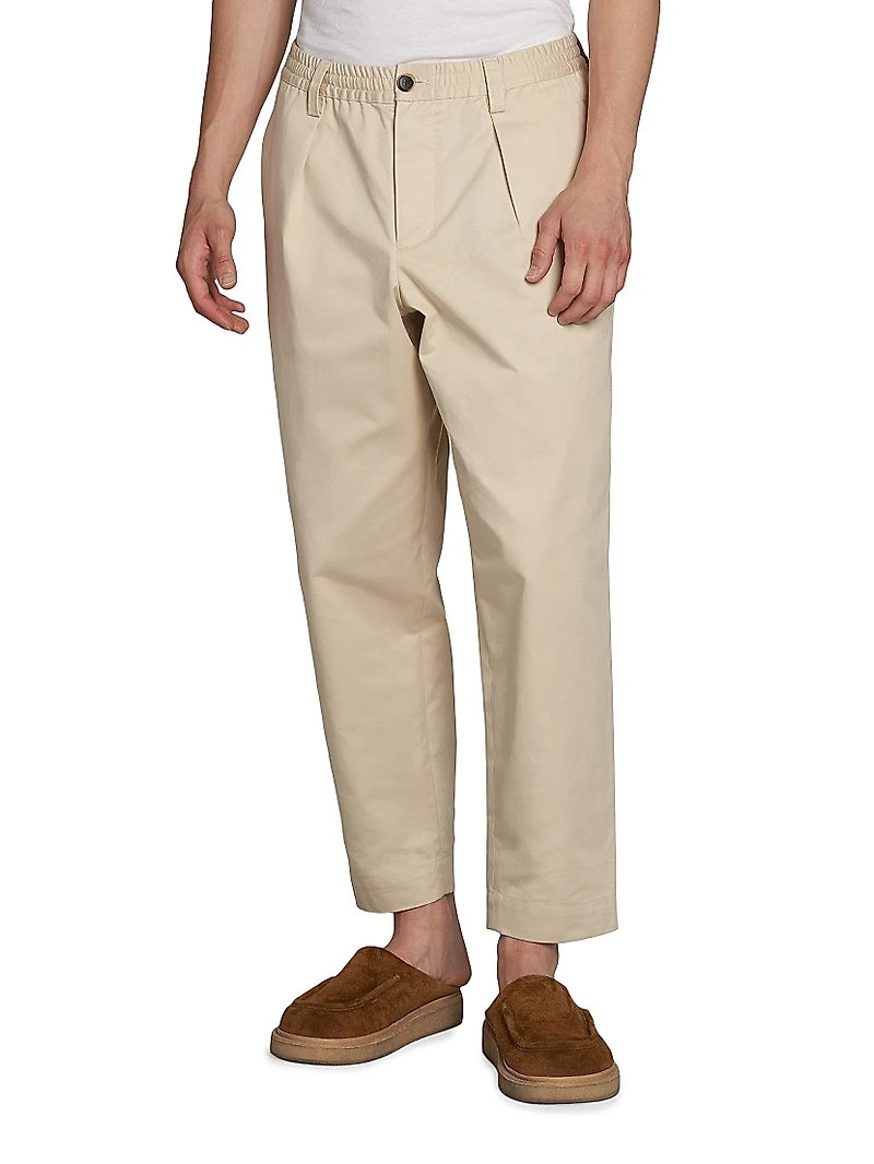 Cotton Gabardine Crop Trousers