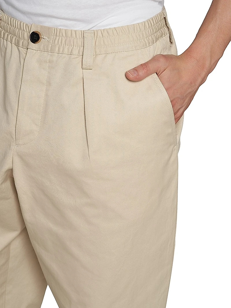 Cotton Gabardine Crop Trousers