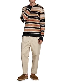 Cotton Gabardine Crop Trousers