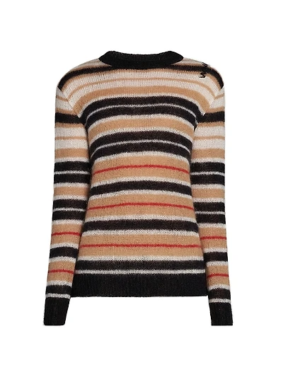 Lightweight Striped Mohair-Blend Sweater