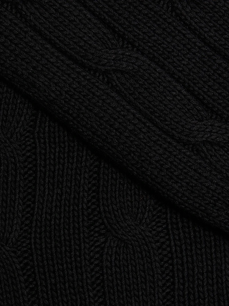 Cable-Knit Cotton Crewneck Sweater