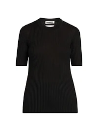 Merino Wool Rib-Knit Top