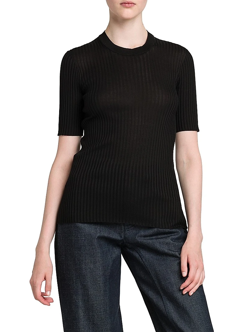 Merino Wool Rib-Knit Top