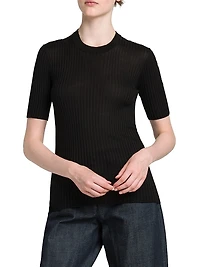 Merino Wool Rib-Knit Top