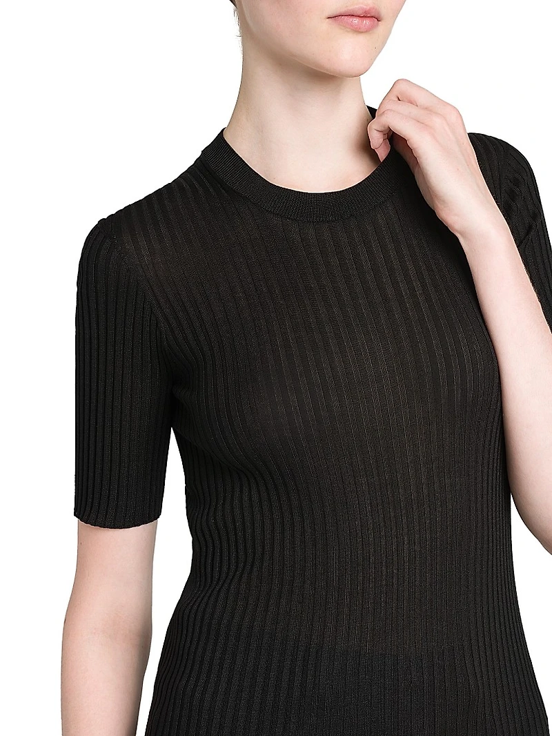 Merino Wool Rib-Knit Top