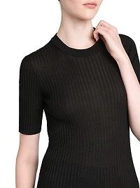 Merino Wool Rib-Knit Top