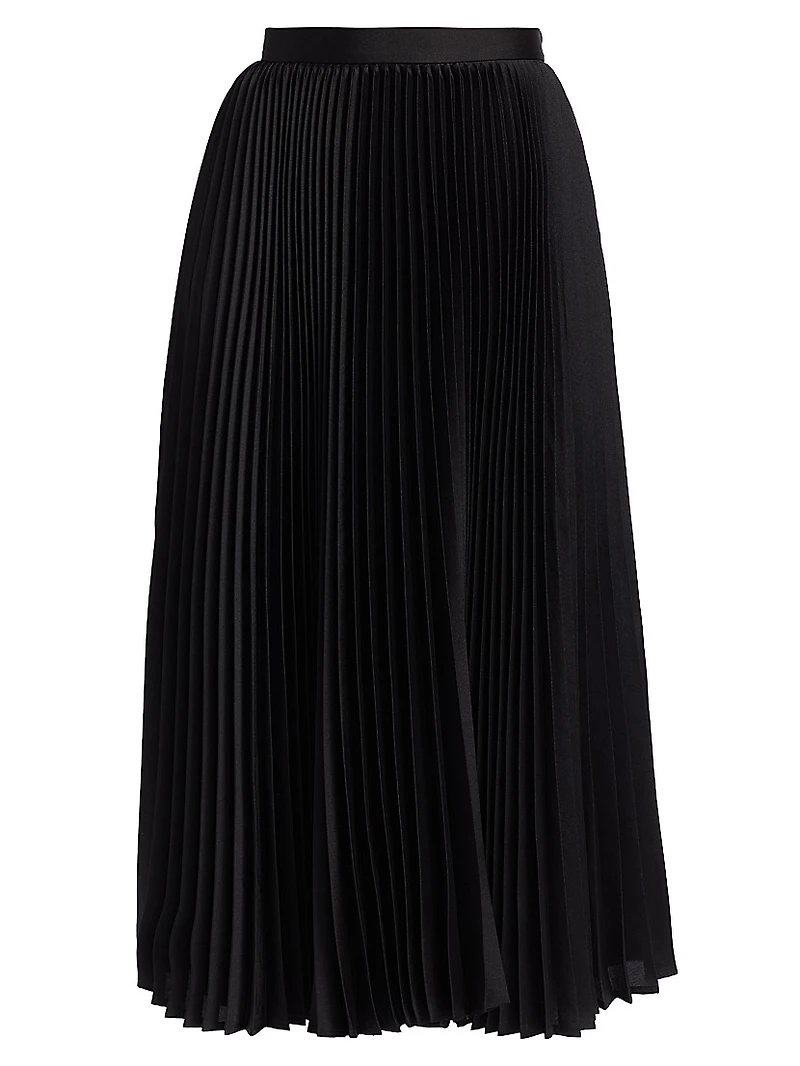 Plissé Sunburst-Pleated Midi-Skirt