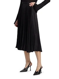 Plissé Sunburst-Pleated Midi-Skirt