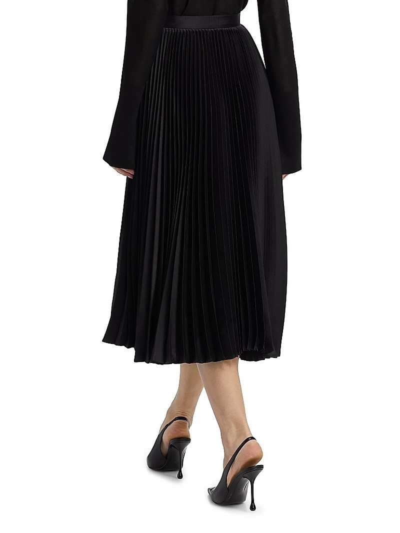 Plissé Sunburst-Pleated Midi-Skirt